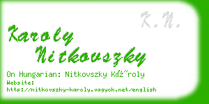 karoly nitkovszky business card